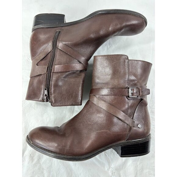 Lauren Ralph Lauren Marisol Brown Leather Ankle Zip Boots Women's Sz 8B - Picture 8 of 14